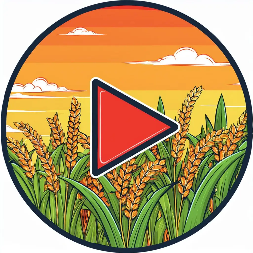 Rice themed play video icon