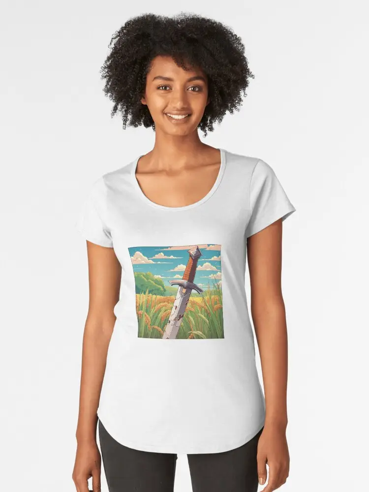 Rusted sword in a field of rice T-shirt